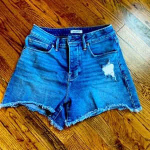 Good American high rise button jeans